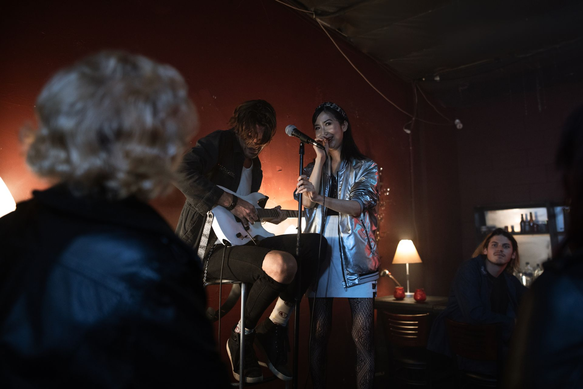 Duo performing in a bar